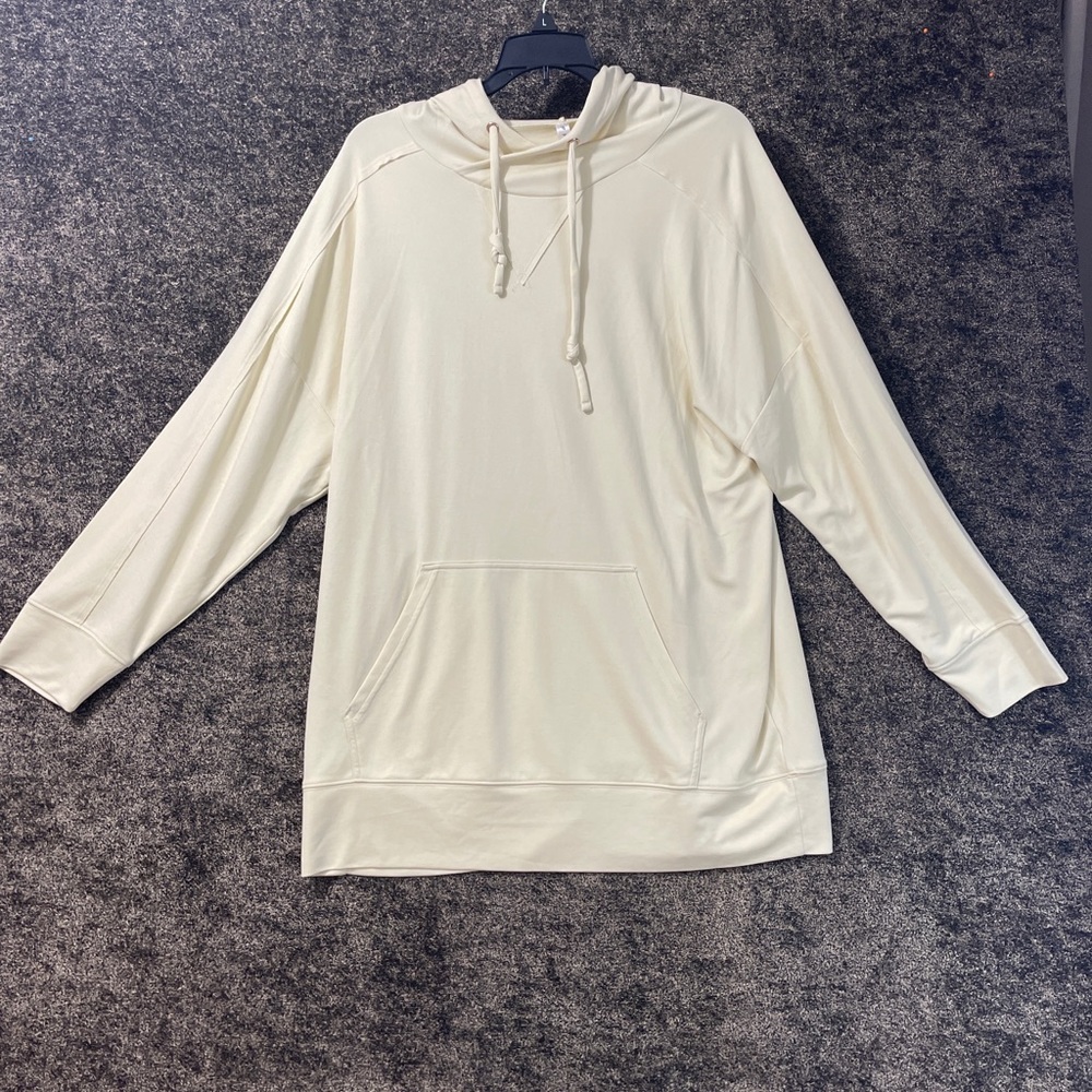 Fabletics Pale Yellow lightweight pullover hooded size M